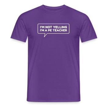 Nicht schreien, ich bin Sportlehrer. - Männer T-Shirt - Lila - Vorne - AI Model Male 178 light (178cm)