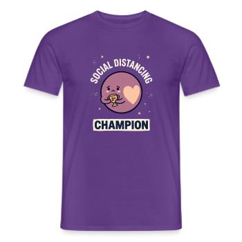 Social Distancing Champion Herz - Männer T-Shirt - Lila - Vorne - AI Model Male 178 light (178cm)