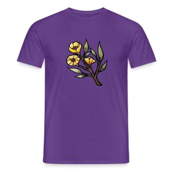 Sunlit Poppy Branch - Männer T-Shirt - Lila - Vorne - AI Model Male 178 light (178cm)
