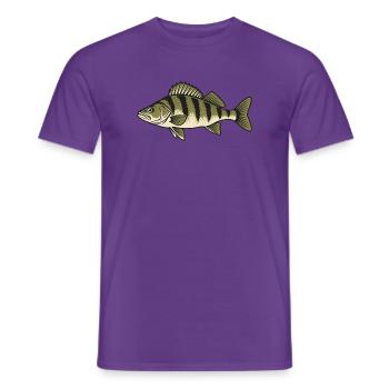 Zander Streifen Naturzeichnung - Männer T-Shirt - Lila - Vorne - AI Model Male 178 light (178cm)