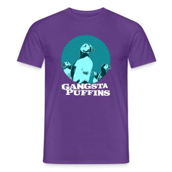 Gangsta Puffins - Männer T-Shirt - Lila - Vorne - AI Model Male 178 light (178cm)