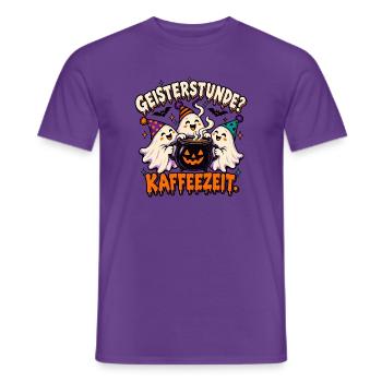 Geisterstunde Kaffeezauber - Männer T-Shirt - Lila - Vorne - AI Model Male 178 light (178cm)