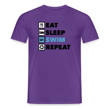 SWIM Active Living: Sportikonen - Männer T-Shirt - Lila - Vorne - AI Model Male 178 light (178cm)