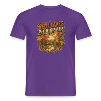 Rote Blätter und frische Luft - Männer T-Shirt - Lila - Vorne - AI Model Male 178 light (178cm)