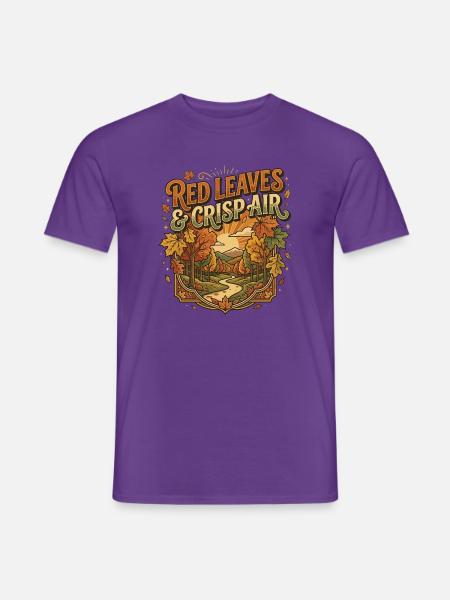 Rote Blätter und frische Luft - Männer T-Shirt - Lila