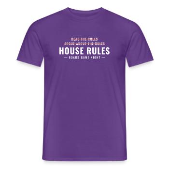 Lies die Regeln und streite dann Brettspielabend - Männer T-Shirt - Lila - Vorne - AI Model Male 178 light (178cm)