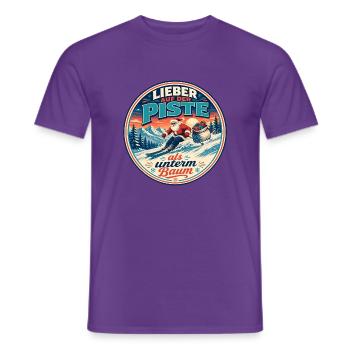 Weihnachtsspaß Schneepiste  - Männer T-Shirt - Lila - Vorne - AI Model Male 178 light (178cm)