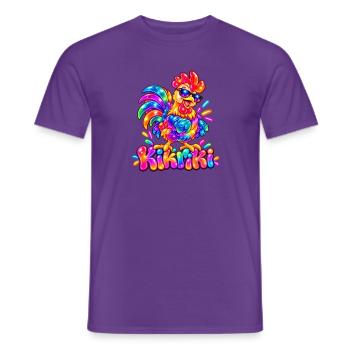 Buntes Huhn mit Sonnenbrille - Männer T-Shirt - Lila - Vorne - AI Model Male 178 light (178cm)