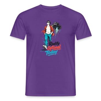 Reality Optional Today Skizze - Männer T-Shirt - Lila - Vorne - AI Model Male 178 light (178cm)