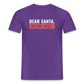 Lieber Weihnachtsmann Define Nice - Männer T-Shirt - Lila - Vorne - AI Model Male 178 light (178cm)