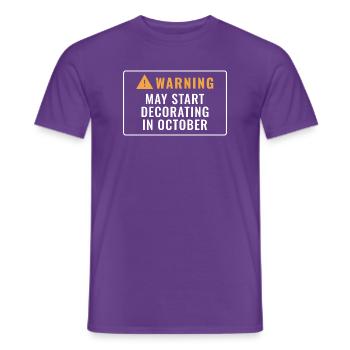 Achtung, Achtung Dekoration im Oktober - Männer T-Shirt - Lila - Vorne - AI Model Male 178 light (178cm)