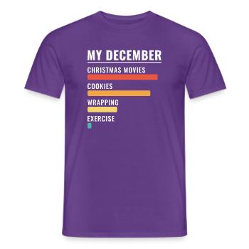 Meine Dezember-Charts Weihnachtsfilm-Kekse - Männer T-Shirt - Lila - Vorne - AI Model Male 178 light (178cm)