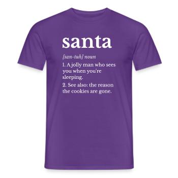 Weihnachtsmann-Definition Der Grund, warum die Kekse weg sind - Männer T-Shirt - Lila - Vorne - AI Model Male 178 light (178cm)