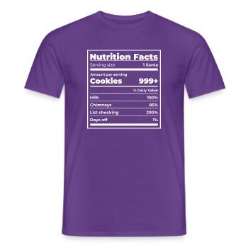 Santa Nutrition Facts Kekse und Milch - Männer T-Shirt - Lila - Vorne - AI Model Male 178 light (178cm)