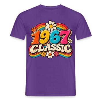 1967 Klassische Regenbogenblumen - Männer T-Shirt - Lila - Vorne - AI Model Male 178 light (178cm)