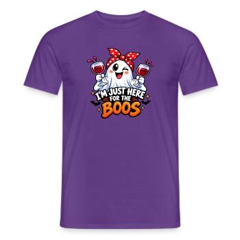 Geist mit Wein – Ich bin hier für Vogelscheuchen - Männer T-Shirt - Lila - Vorne - AI Model Male 178 light (178cm)