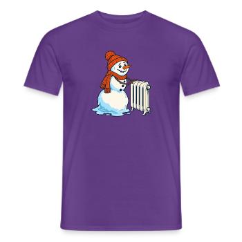 Winter Schneemann Wärme - Männer T-Shirt - Lila - Vorne - AI Model Male 178 light (178cm)