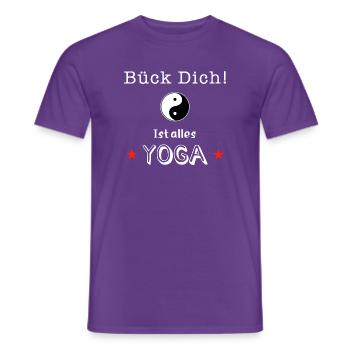 bueck dich yoga - Männer T-Shirt - Lila - Vorne - AI Model Male 178 light (178cm)