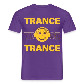 Trance Trance Trance - Happy Vinyl DJ - Männer T-Shirt - Lila - Vorne - AI Model Male 178 light (178cm)
