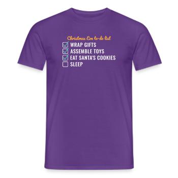 Heiligabend-To-Do-Liste - Männer T-Shirt - Lila - Vorne - AI Model Male 178 light (178cm)