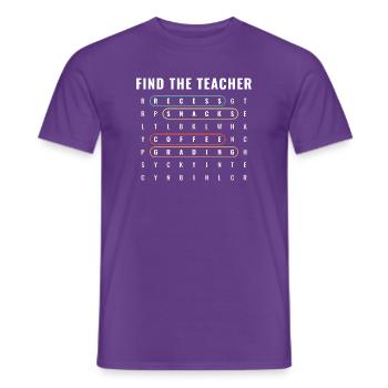 Find The Teacher Wortsuche - Männer T-Shirt - Lila - Vorne - AI Model Male 178 light (178cm)