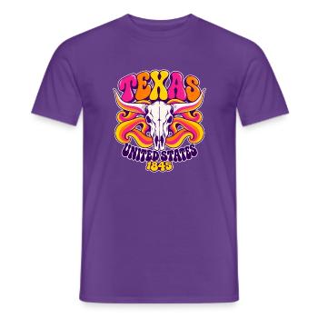 Texas 1845 Psychedelic - Männer T-Shirt - Lila - Vorne - AI Model Male 178 light (178cm)