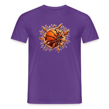 Basketball Zerspringt Glas Explosion Sport Shirt - Männer T-Shirt - Lila - Vorne - AI Model Male 178 light (178cm)