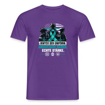 Hinter der Uniform Unsichtbare Narben Einsatzkräft - Männer T-Shirt - Lila - Vorne - AI Model Male 178 light (178cm)