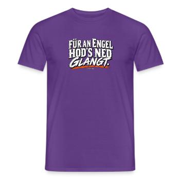 Engeltext Schwarzweiß mit Orange Schwung - Männer T-Shirt - Lila - Vorne - AI Model Male 178 light (178cm)