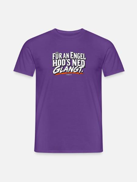 Engeltext Schwarzweiß mit Orange Schwung - Männer T-Shirt - Lila