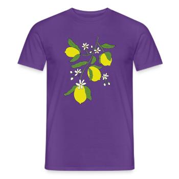 Zitruszweig mit gelben Früchten - Männer T-Shirt - Lila - Vorne - AI Model Male 178 light (178cm)