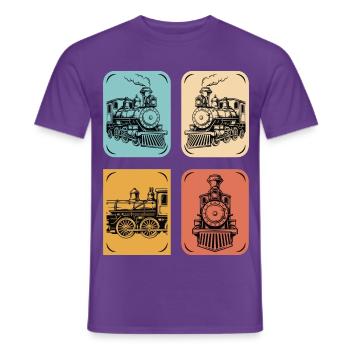 Dampflok Vintage Poster Kollektion - Männer T-Shirt - Lila - Vorne - AI Model Male 178 light (178cm)