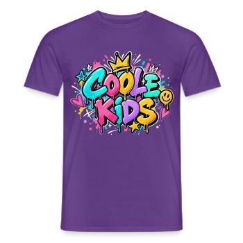 Coole Kids Graffiti Spritzer - Männer T-Shirt - Lila - Vorne - AI Model Male 178 light (178cm)