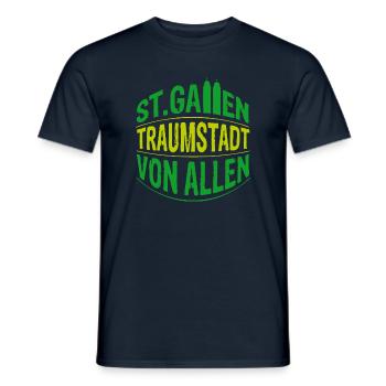 St.Gallen - Traumstadt von allen - Männer T-Shirt - Navy - Vorne - AI Model Male 178 light (178cm)