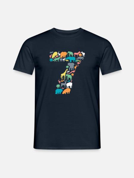 7.Geburtstag Kindergeburtstag 7 Jahre Alt - Männer T-Shirt - Navy