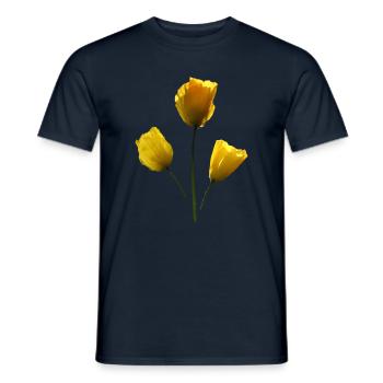 gelbe Mohnblumen gelber Mohn - Männer T-Shirt - Navy - Vorne - AI Model Male 178 light (178cm)