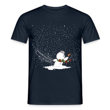 Schneemann im Sturm - Männer T-Shirt - Navy - Vorne - AI Model Male 178 light (178cm)