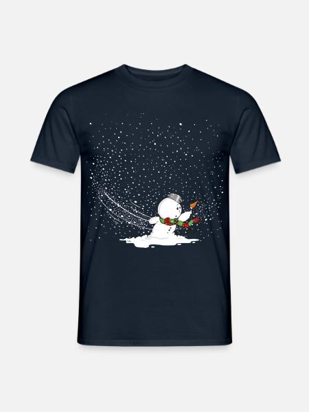 Schneemann im Sturm - Männer T-Shirt - Navy