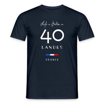 Das Leben ist besser LANDES Nummer 40 Aquitaine - Männer T-Shirt - Navy - Vorne - AI Model Male 178 light (178cm)