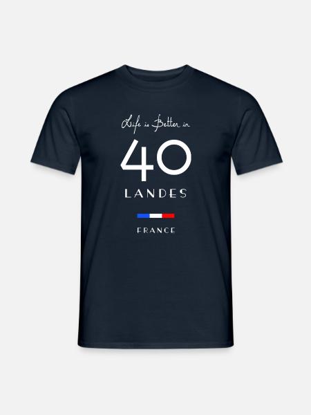 Das Leben ist besser LANDES Nummer 40 Aquitaine - Männer T-Shirt - Navy