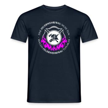 Eine Feuerwehrfrau muss tun hell - Männer T-Shirt - Navy - Vorne - AI Model Male 178 light (178cm)