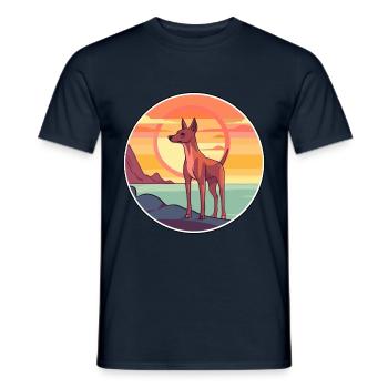 Cirneco Dell Ätna Hund Rasse Cartoon Kawaii Clipart - Männer T-Shirt - Navy - Vorne - AI Model Male 178 light (178cm)