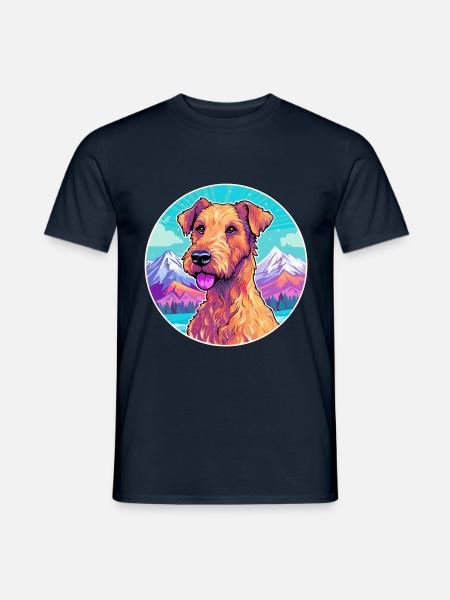 Irish Terrier Hunderasse Cartoon Kawaii Aquarell - Männer T-Shirt - Navy