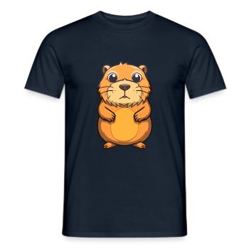 Gopher Niedliche Karikatur Kawaii Aquarell Tier Haustier - Männer T-Shirt - Navy - Vorne - AI Model Male 178 light (178cm)