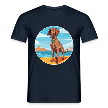 Plott Hund Rasse Cartoon Kawaii Clipart Hund - Männer T-Shirt - Navy - Vorne - AI Model Male 178 light (178cm)