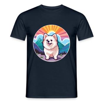 Pommern Deutscher Spitz Hunderasse Karikatur Kawaii W - Männer T-Shirt - Navy - Vorne - AI Model Male 178 light (178cm)