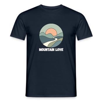 Sonnenpfad über Berglandschaft - Männer T-Shirt - Navy - Vorne - AI Model Male 178 light (178cm)