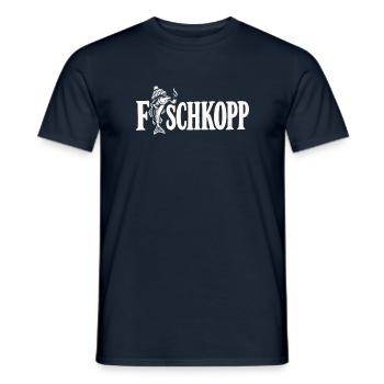 Fischkopp - Fisch - Nordsee - Ostsee - Spruch - Männer T-Shirt - Navy - Vorne - AI Model Male 178 light (178cm)
