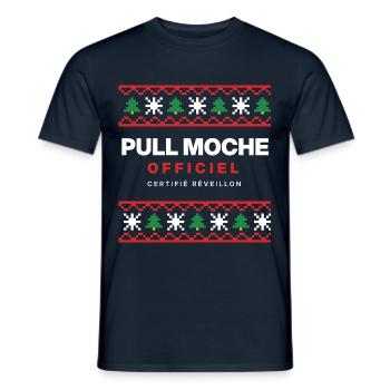Hässlicher offizieller Weihnachtspullover – humorvoller Sweatshirt - Männer T-Shirt - Navy - Vorne - AI Model Male 178 light (178cm)