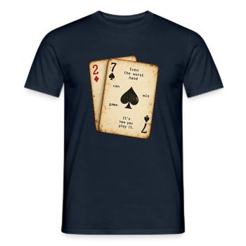 Poker Mindset – Schlechte Karten, starkes Spiel - Männer T-Shirt - Navy - Vorne - AI Model Male 178 light (178cm)